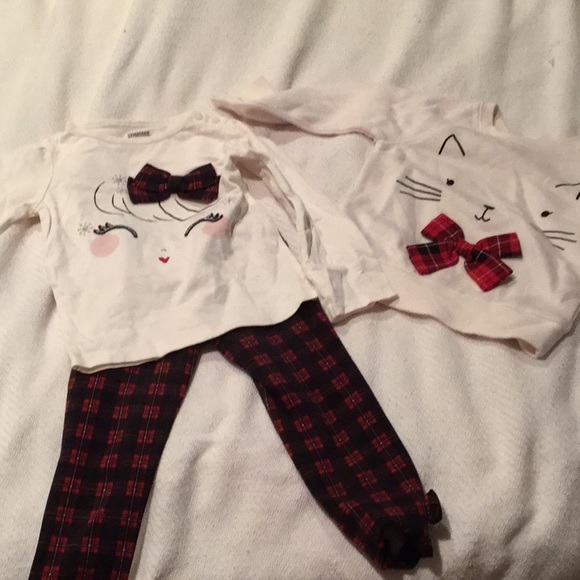 gymboree and childrens place Other - 2T winter plaid bundle with bows gently worn